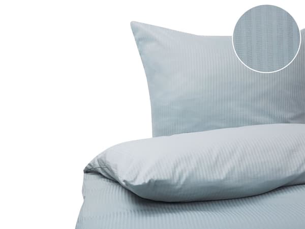 Sengetøj 155 x 220 cm Grå Satin Bomuld Solid Mønster Dynebetræk Pudebetræk Moderne Stil