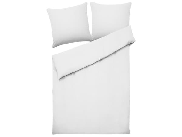 Sengetøj Hvid Satin Bomuld 155 x 220 cm Solid mønster Dynebetræk Pudebetræk Moderne Stil