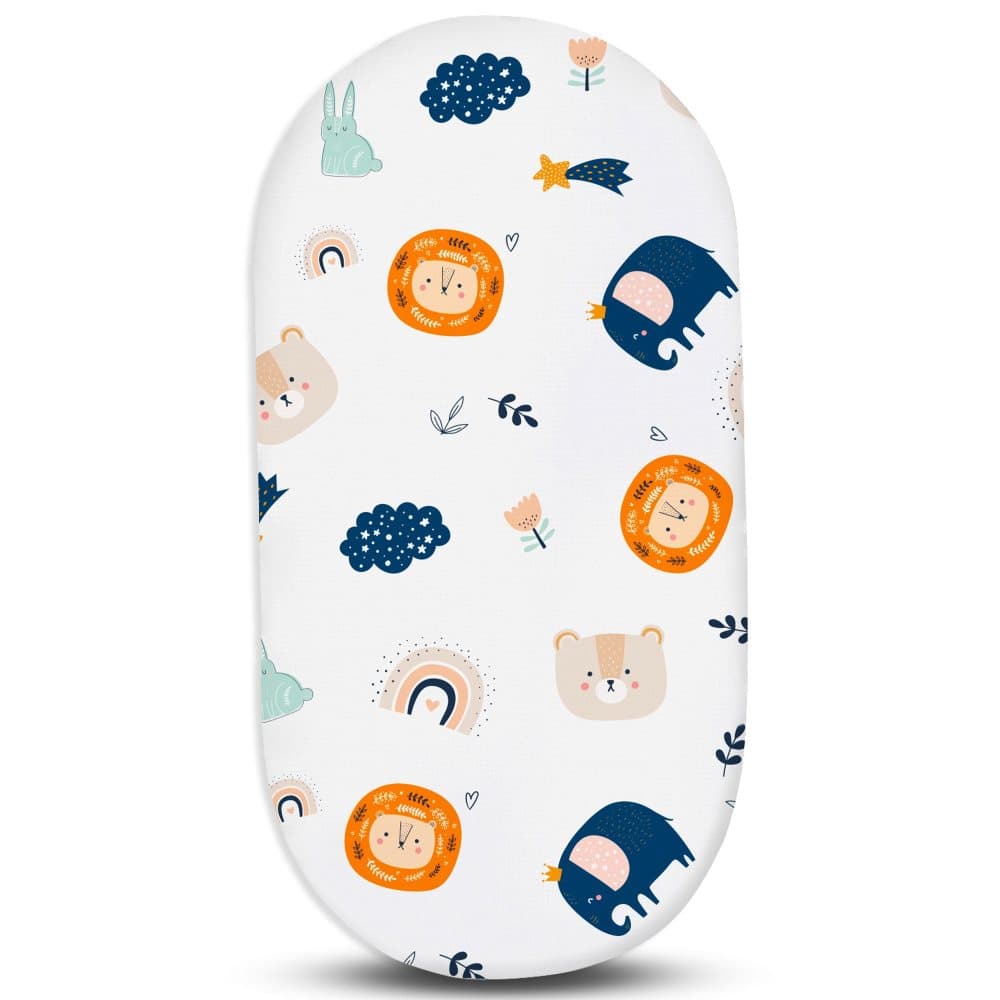 Prydnadslakan för sängöverdrag för sängkorgen 40x80 cm - babysäng lakan bomull underlakan oval regnbåge