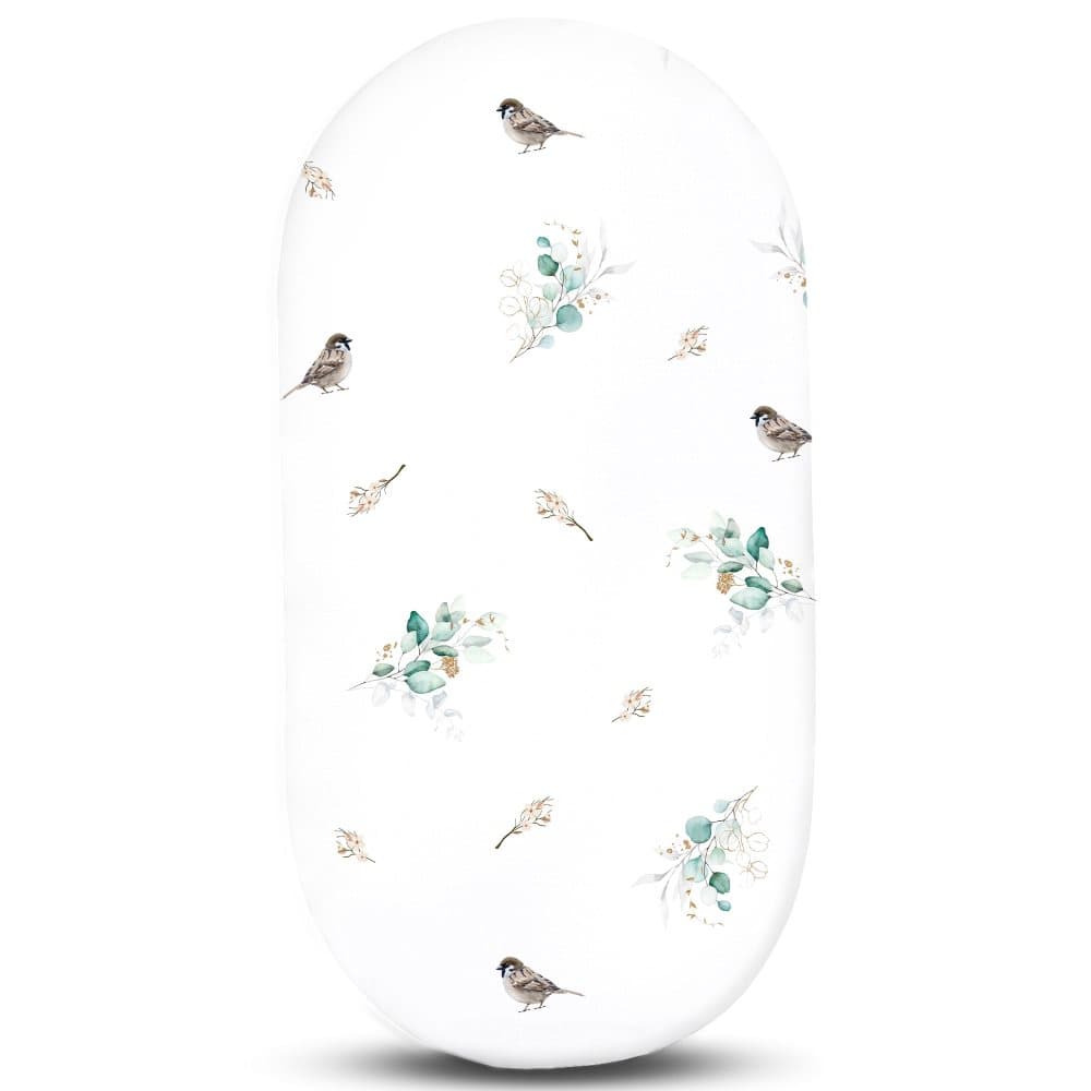 Prydnadslakan för sängöverdrag för sängkorgen 40x80 cm - babysäng lakan bomull underlakan ovala sparvar