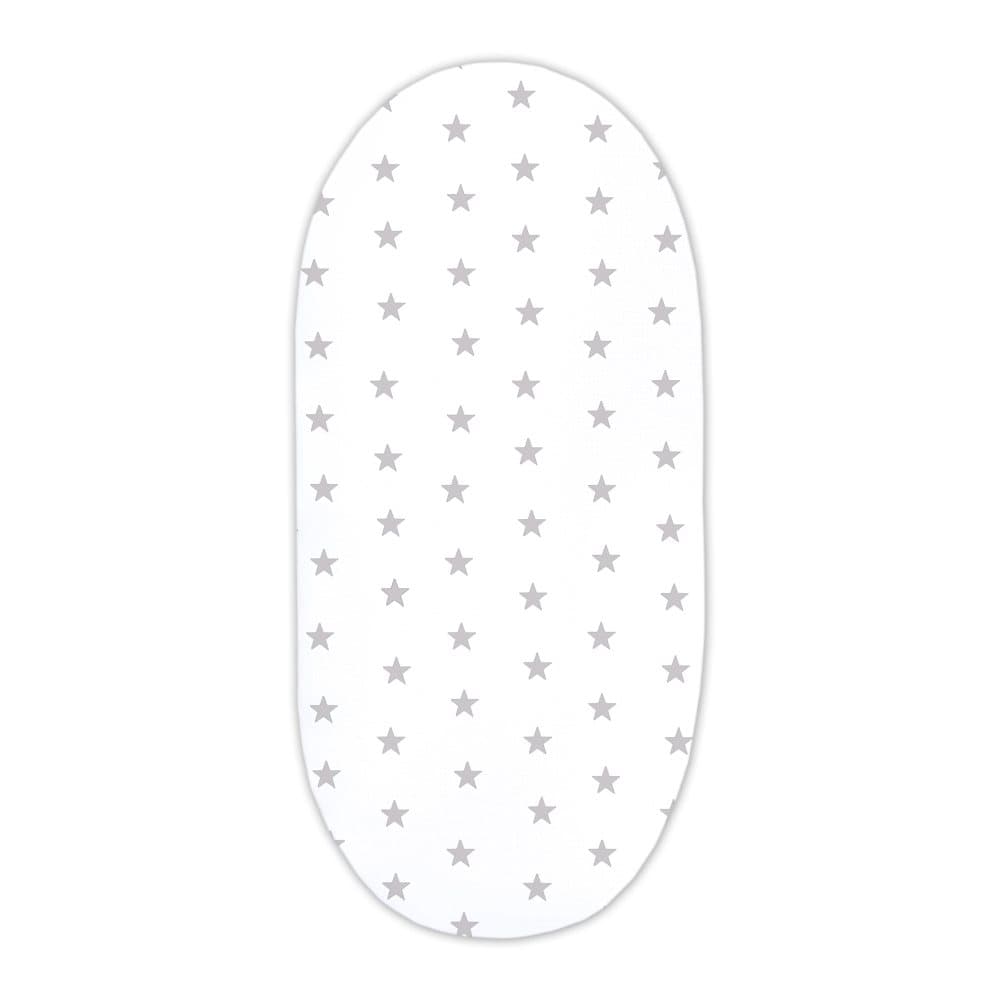 Prydnadslakan för sängöverdrag 40x80 cm - babysäng lakan bomull underlakan ovala grå stjärnor på vitt
