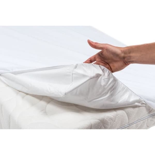 Babyskyddslakan + 2 i 1 vattentät bomullsmadrass vit 70x140 cm - P'tit Lit