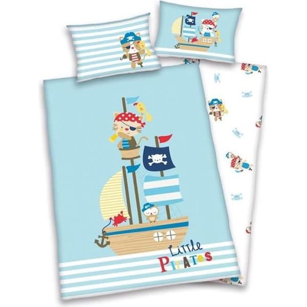 Baby Best Little Pirates - Påslakan - Spjälsäng (100x135 cm + 1 örngott) + 1 st (40x60 cm) - Flerfärgad