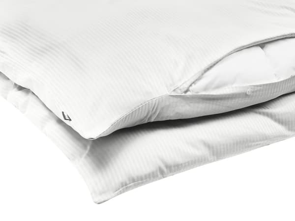 Sengesett Hvit 135 x 200 cm Bomullssateng Ensfarget Dynetrekk og Putevar Elegant