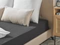 Miniatyrbilde 2 av 5: Formsydd laken 180 x 200 cm bomull ensfarget svart