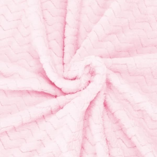 Couvre-lit - SPRINGOS - Zigzag - 160 x 200 cm - Pastellrosa - 100% polyester