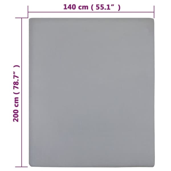 vidaXL Dra-på-lakan jersey 2 st grå 140x200 cm bomull