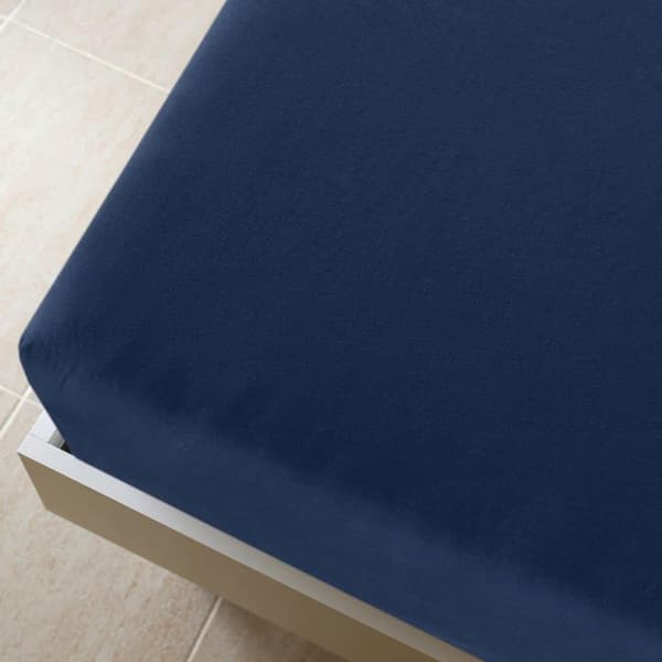vidaXL Jerseylaken 2 stk marineblå 160x200 cm bomull