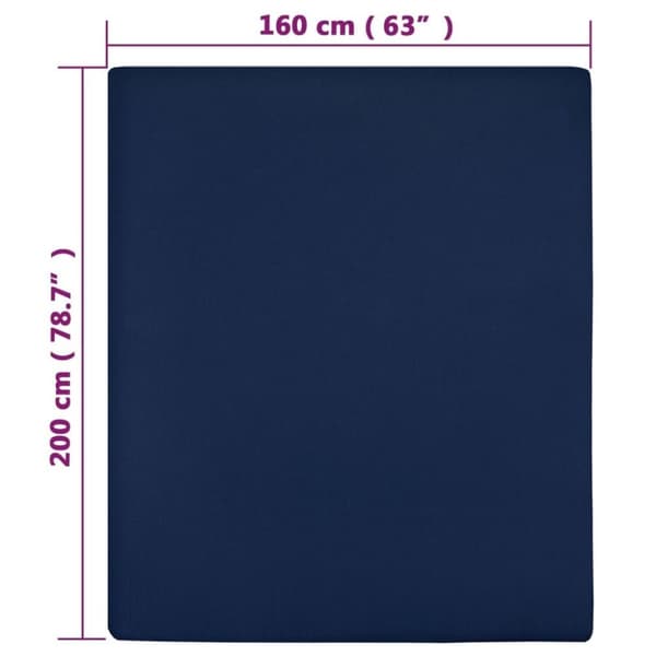 vidaXL Jerseylaken 2 stk marineblå 160x200 cm bomull