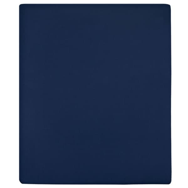 vidaXL Jerseylaken 2 stk marineblå 160x200 cm bomull