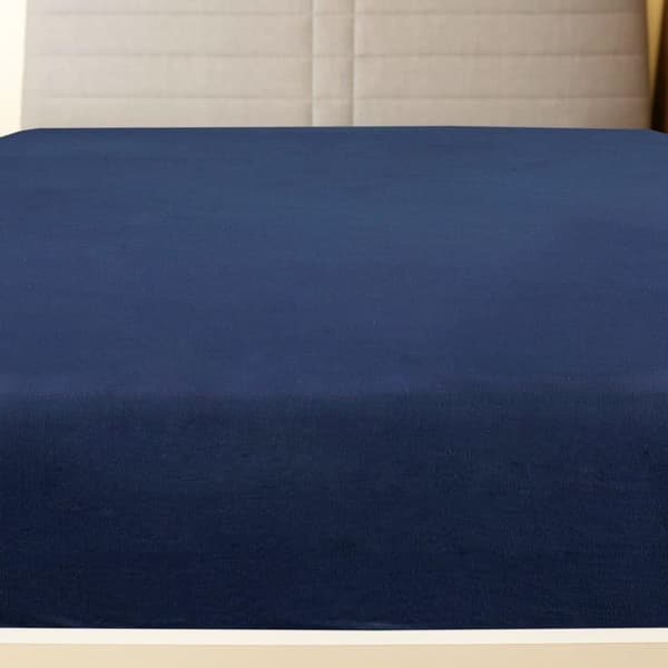 vidaXL Jerseylaken 2 stk marineblå 160x200 cm bomull
