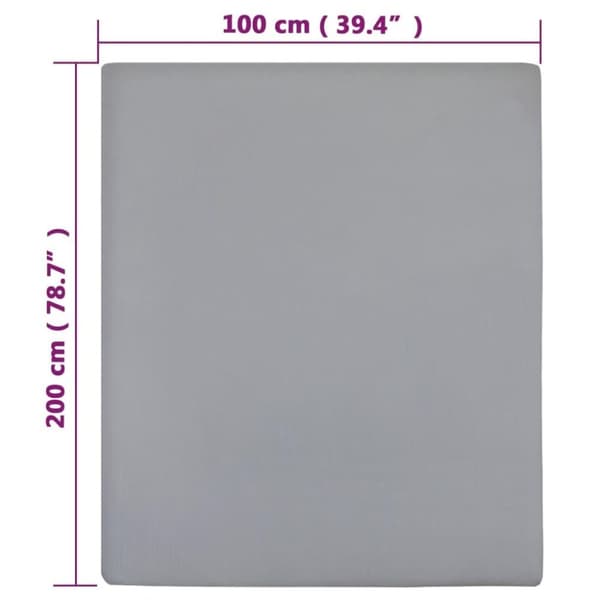 vidaXL Jerseylaken 2 stk grå 100x200 cm bomull