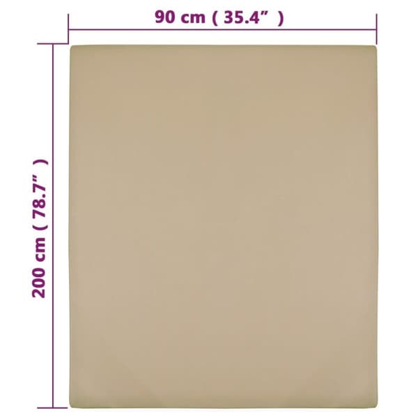vidaXL Dra-på-lakan jersey taupe 90x200 cm bomull