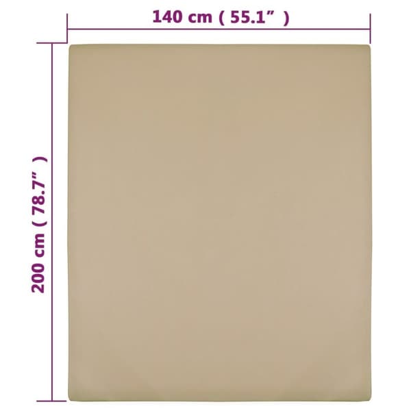 vidaXL Dra-på-lakan jersey 2 st taupe 140x200 cm bomull