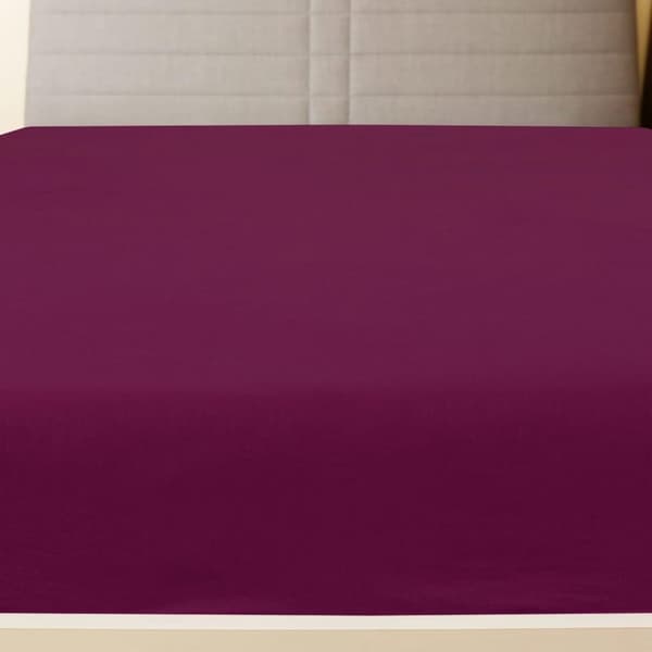 vidaXL Muotoon ommellut lakanat 2 kpl viininpun. 180x200 cm puuvilla