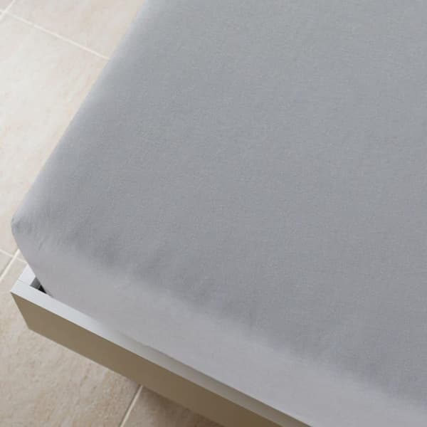vidaXL Muotoon ommellut lakanat 2 kpl harmaa 100x200 cm puuvilla