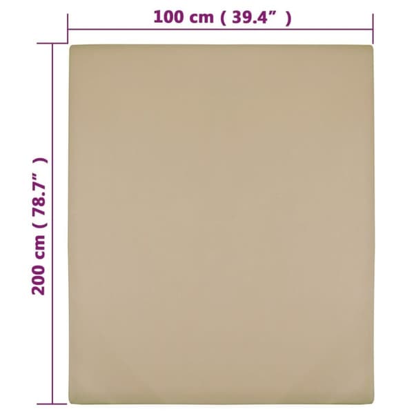 vidaXL Muotoon ommeltu lakana taupe 100x200 cm puuvilla