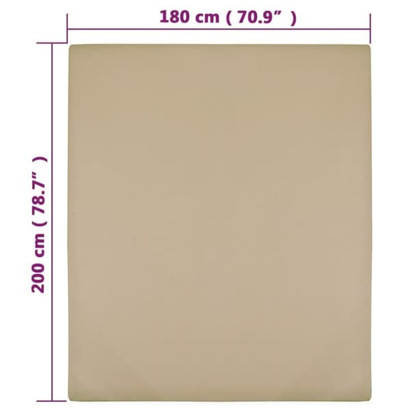 vidaXL Muotoon ommeltu lakana taupe 180x200 cm puuvilla