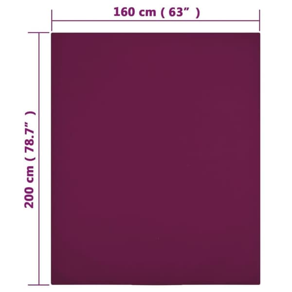 vidaXL Muotoon ommeltu lakana viininpunainen 160x200 cm puuvilla