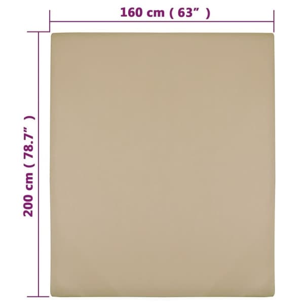 vidaXL Muotoon ommeltu lakana taupe 160x200 cm puuvilla