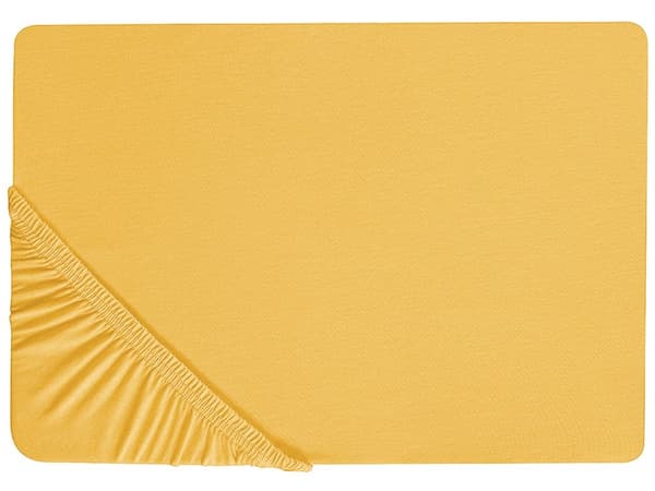Muotoonommeltu lakana sinapinkeltainen 160 x 200 x 30 cm puuvilla konepestävä kuminauhat moderni