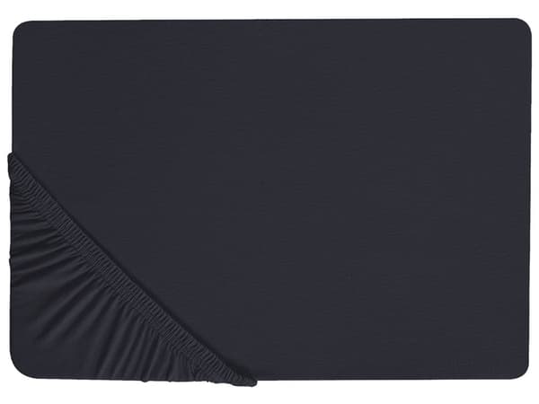 Muotoonommeltu lakana musta 140 x 200 x 30 cm puuvilla konepestävä kuminauhat moderni