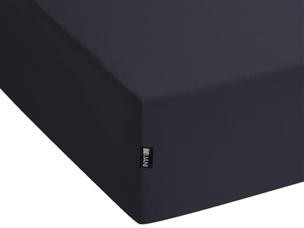 Muotoonommeltu lakana musta 200 x 200 x 30 cm puuvilla konepestävä kuminauhat moderni