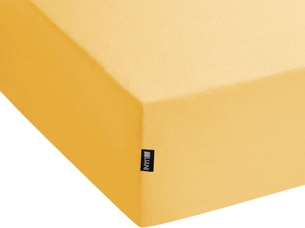 Muotoonommeltu lakana sinapinkeltainen 180 x 200 x 30 cm puuvilla konepestävä kuminauhat moderni