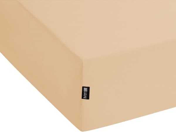Muotoonommeltu lakana hiekanruskea 90 x 200 x 30 cm puuvilla konepestävä kuminauhat moderni