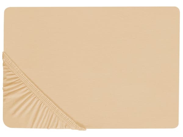 Lagen Sandbeige Bomuld 160 x 200 Blød Stræklagen til Seng Madras Bomuldslagen Tilbehør Soveværelse Jerseylagen med Elastisk Kant Farvetlagen