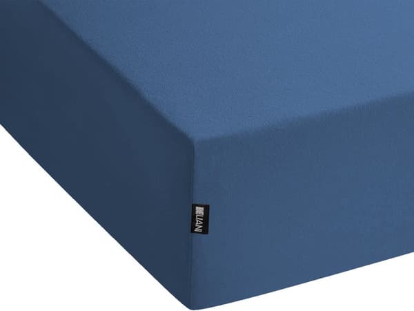 Påslakan Marinblå Bomull 160 x 200 cm Elastisk Kant Helfärgad Klassisk Stil för Sovrum
