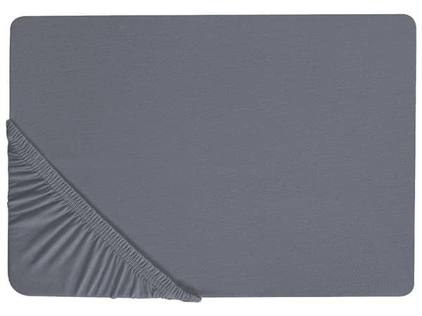 Påslakan Mörkgrå Bomull 140 x 200 cm Elastisk Kant Helfärgad Klassisk Stil för Sovrum