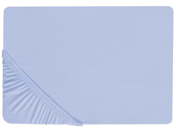 Påslakan Blå Bomull 160 x 200 cm Elastisk Kant Helfärgad Klassisk Stil för Sovrum