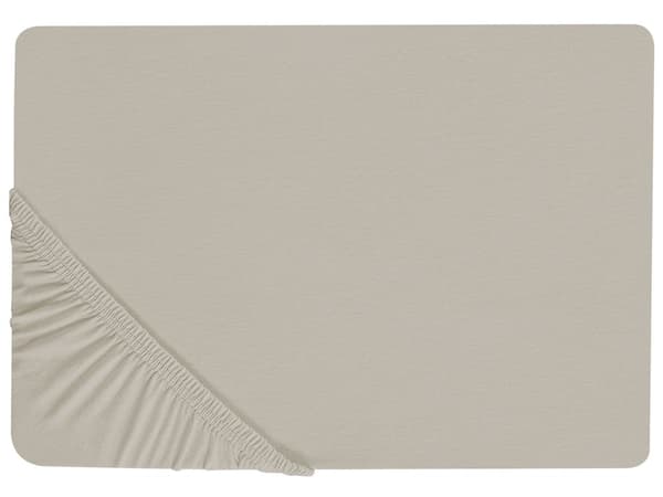Påslakan Taupe Bomull 90 x 200 cm Elastisk Kant Helfärgad Klassisk Stil för Sovrum