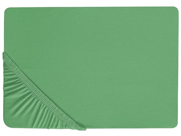 Påslakan Grön Bomull 200 x 200 cm Elastisk Kant Helfärgad Klassisk Stil för Sovrum