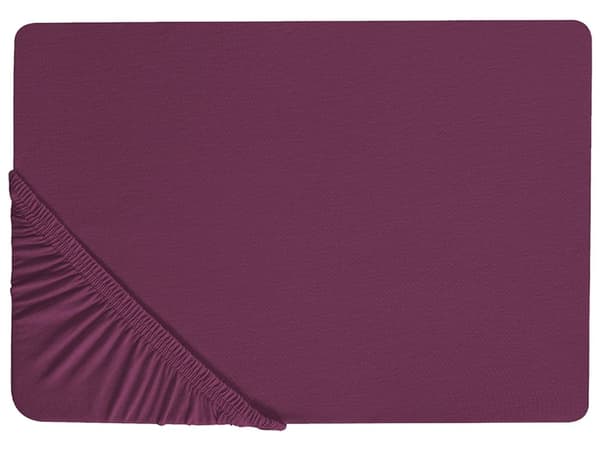 Påslakan Vinröd Bomull 200 x 200 cm Elastisk Kant Helfärgad Klassisk Stil för Sovrum
