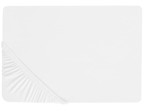 Påslakan Vit Bomull 90 x 200 cm Elastisk Kant Helfärgad Klassisk Stil för Sovrum