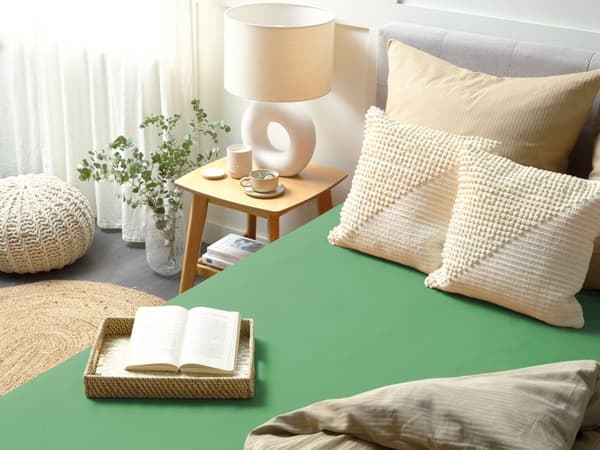 Formsydd laken Grønn Bomull 160 x 200 cm Elastisk kant Ensfarget Klassisk stil Soverom Seng