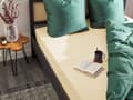 Miniatyrbilde 2 av 6: Formsydd laken Beige Bomull 90 x 200 cm Elastisk kant Ensfarget Klassisk stil Soverom Seng