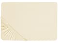 Miniatyrbilde 1 av 6: Formsydd laken Beige Bomull 180 x 200 cm Elastisk kant Ensfarget Klassisk stil Soverom Seng