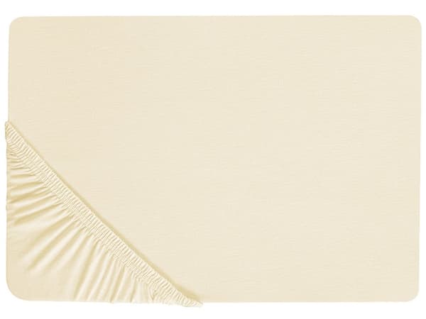 Formsydd laken Beige Bomull 160 x 200 cm Elastisk kant Ensfarget Klassisk stil Soverom Seng