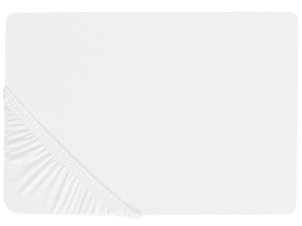 Formsydd laken Hvit Bomull 140 x 200 cm Elastisk kant Ensfarget Klassisk stil Soverom Seng