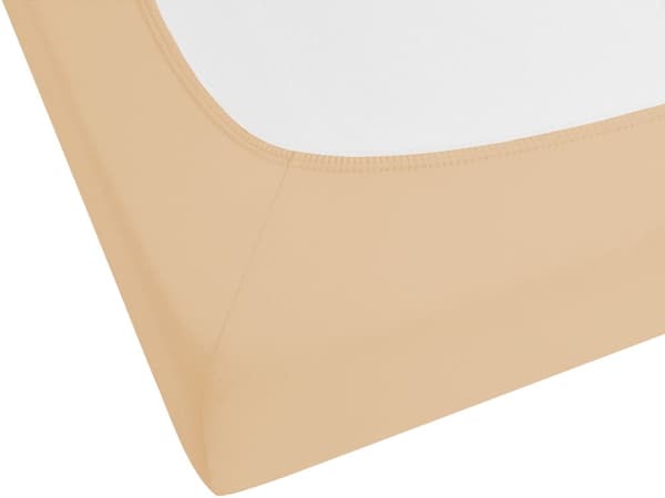Formsydd laken Sandbeige Bomull 140 x 200 cm Elastisk kant Ensfarget Klassisk stil Soverom Seng