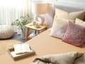 Miniatyrbilde 2 av 6: Formsydd laken Sandbeige Bomull 140 x 200 cm Elastisk kant Ensfarget Klassisk stil Soverom Seng