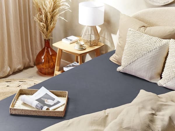 Formsydd laken Mørkegrå Bomull 200 x 200 cm Elastisk kant Ensfarget Klassisk stil Soverom Seng