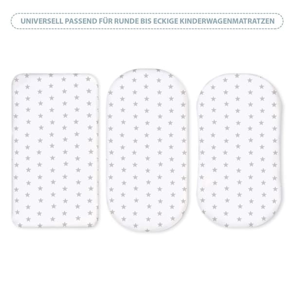 Kiinnitetty lakana lastenvaunujen sänky sivusänky 38x80 cm - lakana vaunujen patjanpäällinen puuvilla patjasuoja harmaat tähdet valkoisella