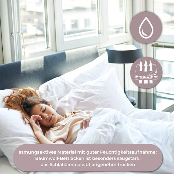 Lagner uden elastik, kogesikkert sæt af 2: 160 x 250 cm - hvidt lagen uden elastik, bomuldsstoflagner til at dække Hotel 125 g/m²