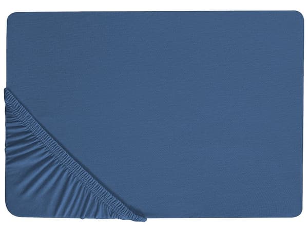 Lagen Marineblå Bomuld 200 x 200 Blød Stræklagen til Seng Madras Bomuldslagen Tilbehør Soveværelse Jerseylagen med Elastisk Kant Farvetlagen