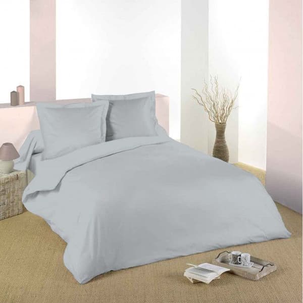 Påslakan Ljusgrå 260 x 240 cm / 100 % bomull / 57 trådar/cm² för "King Size" dubbelsäng