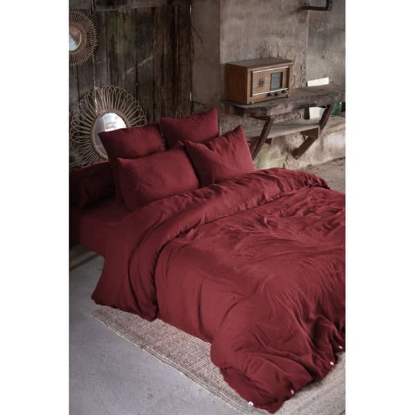 Lakanset 4 stycken 1 platt lakan 270 x 300 + 1 påslakan 180 x 200 + 2 örngott 60 x 60 Gaïa Lie de Vin